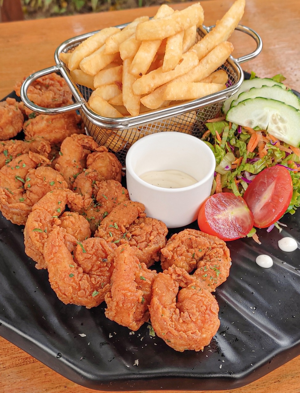 Camarones a la milanesa