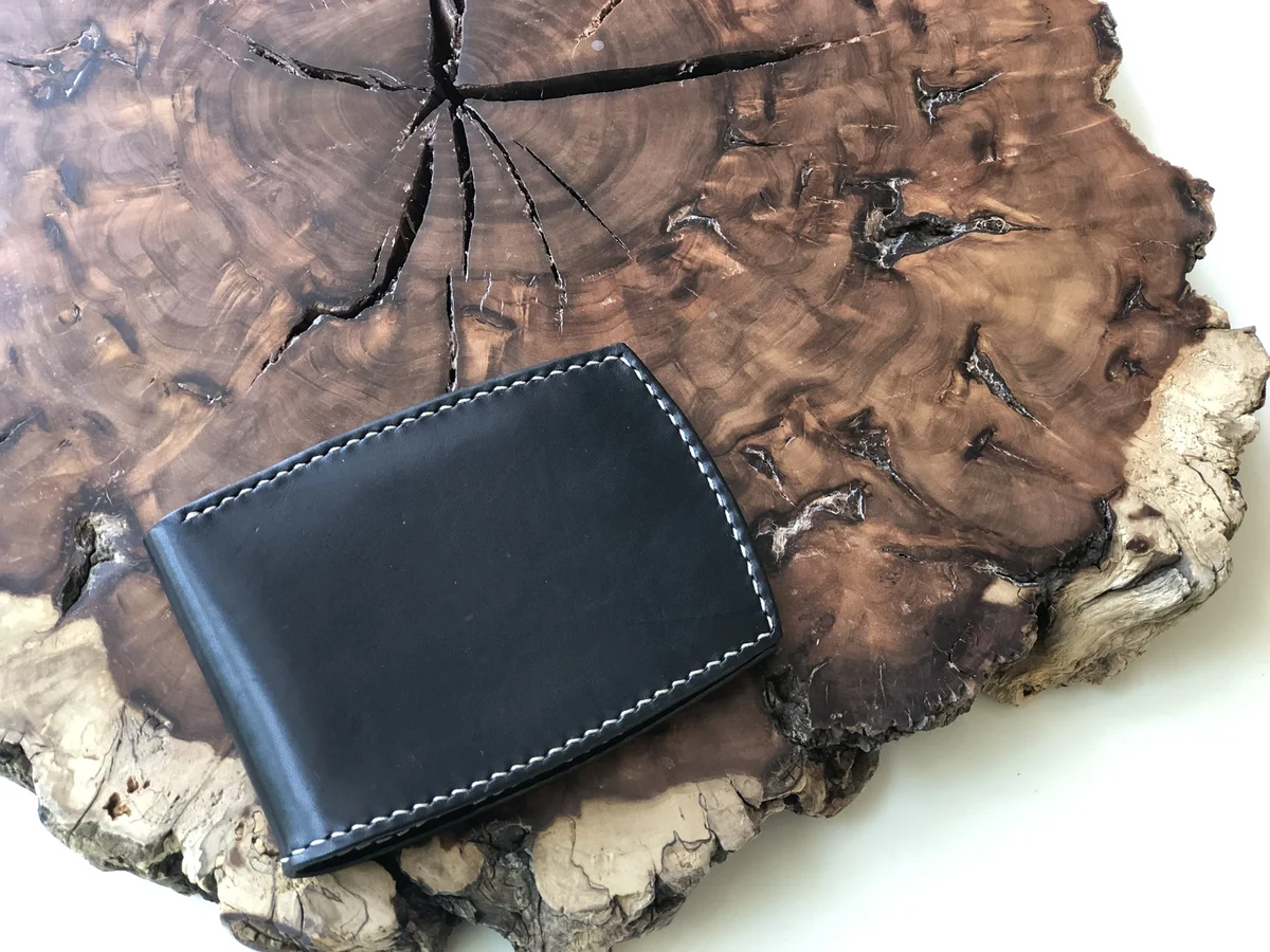   Curved leather wallet
