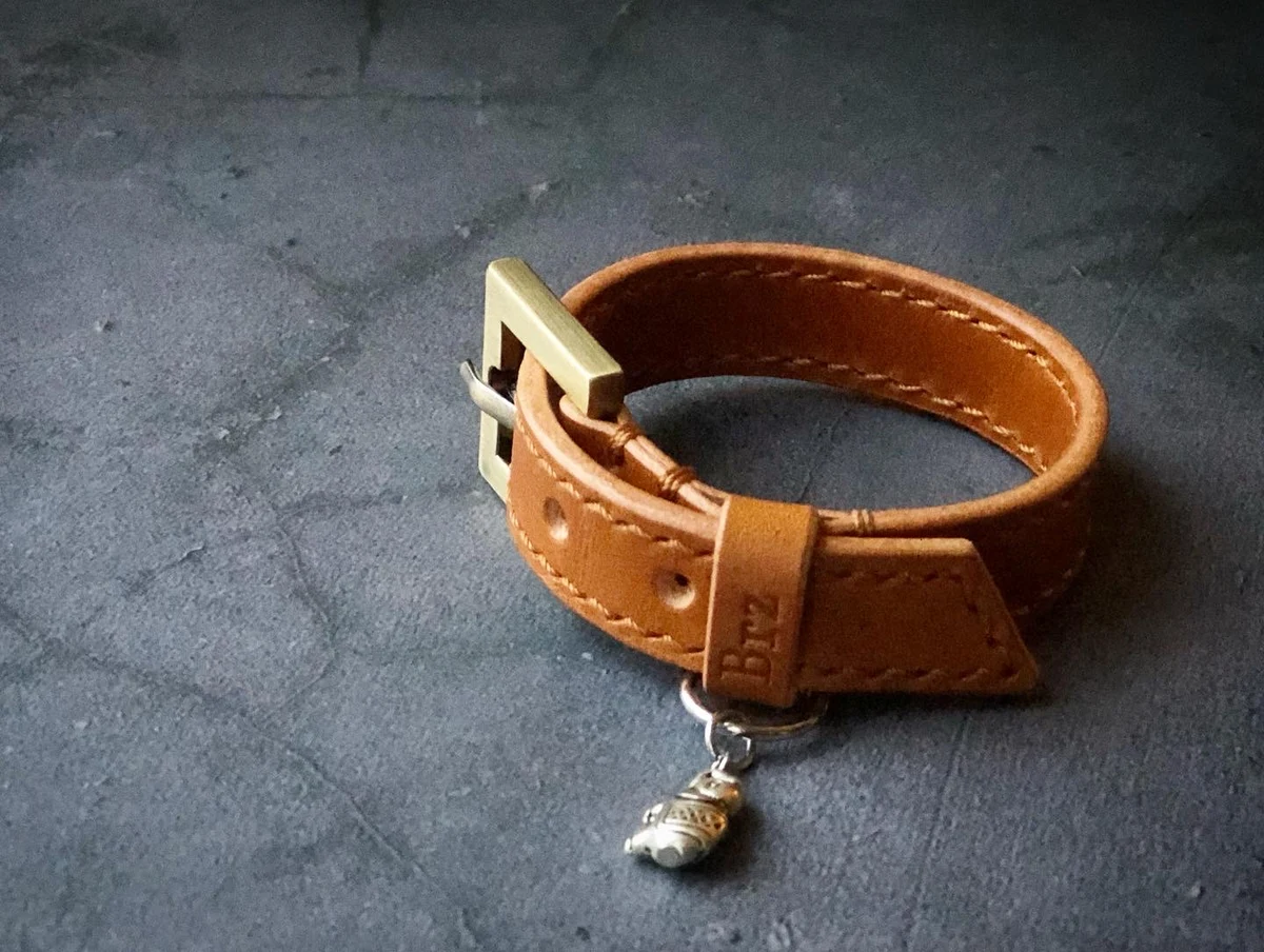 Leather Buckle stitched Bracelet