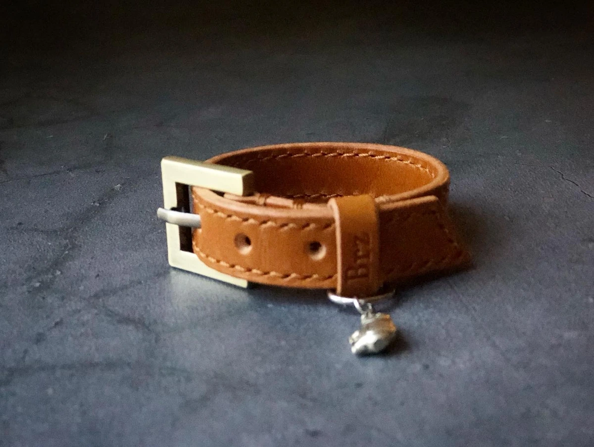 Leather Buckle stitched Bracelet