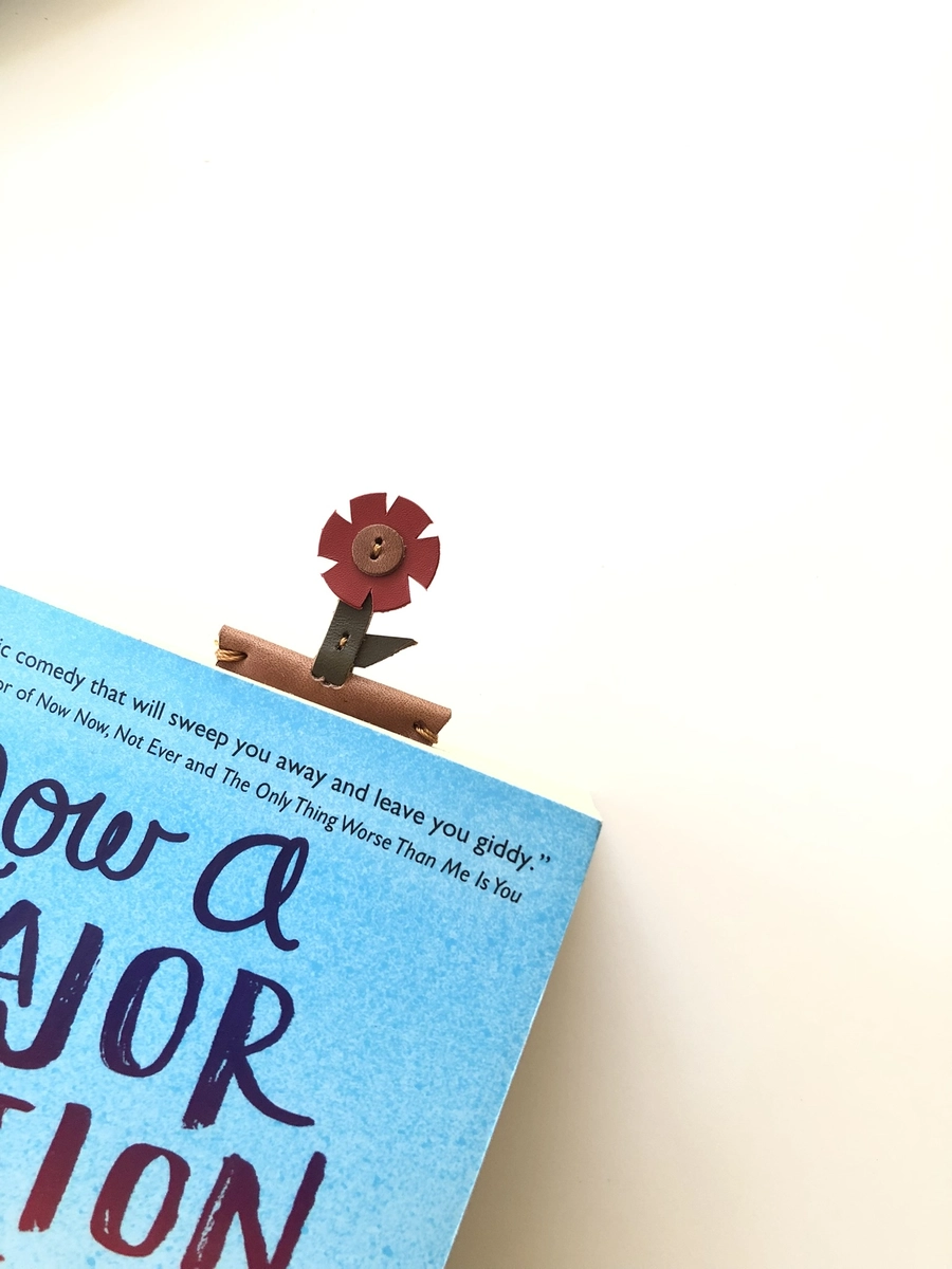Leather Flower Bookmark