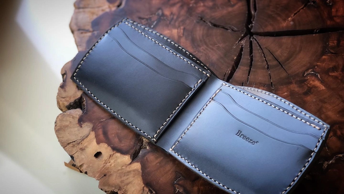   Curved leather wallet