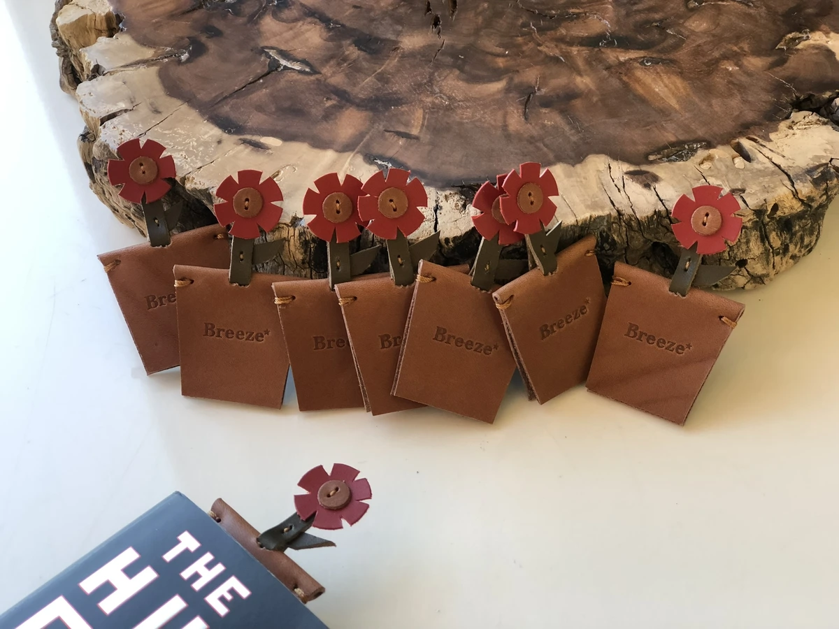 Leather Flower Bookmark