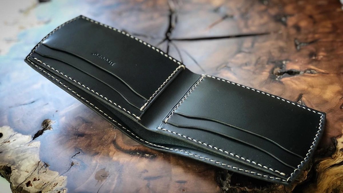   Curved leather wallet