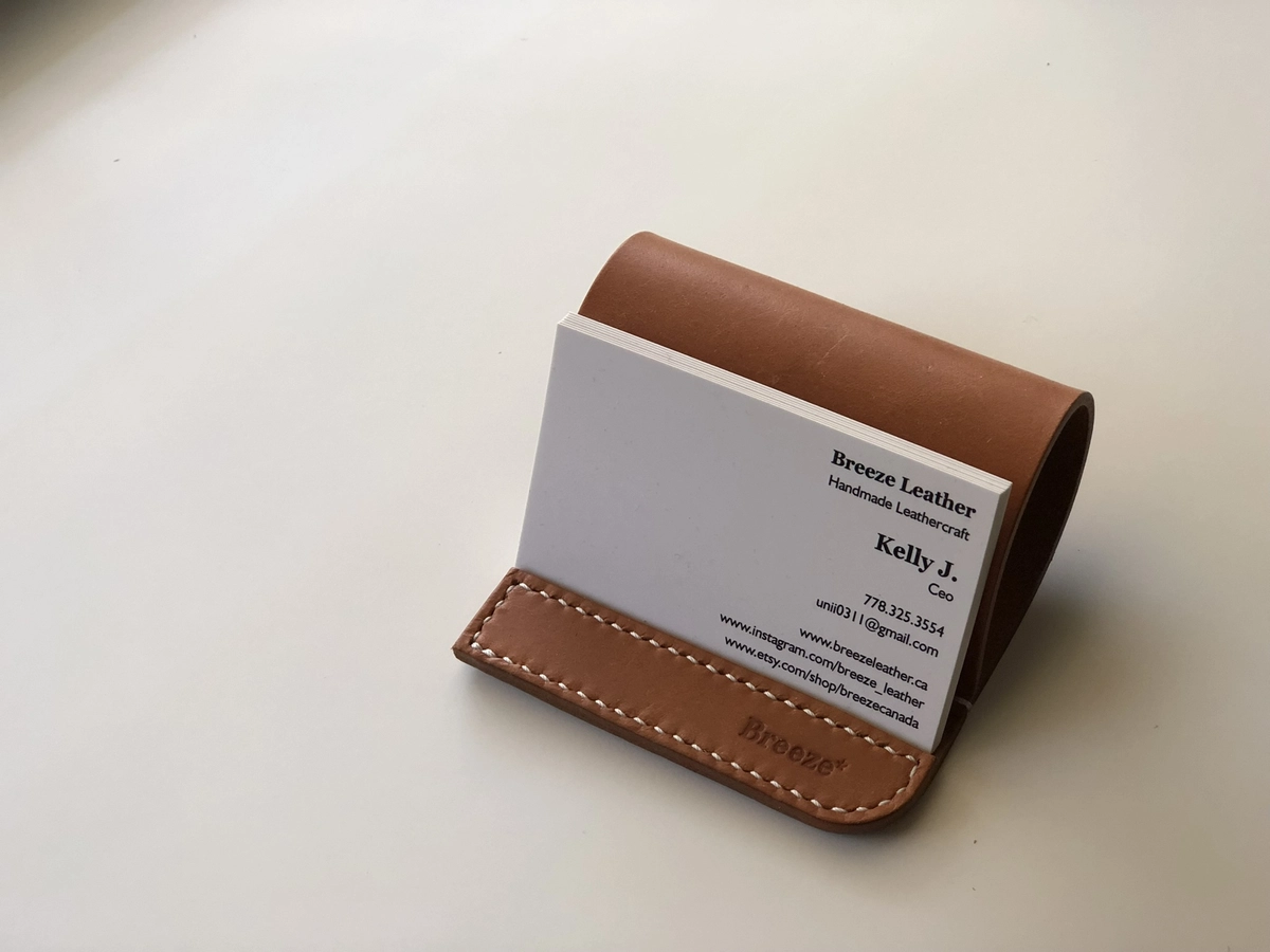Handcrafted Leather Business Card Holder