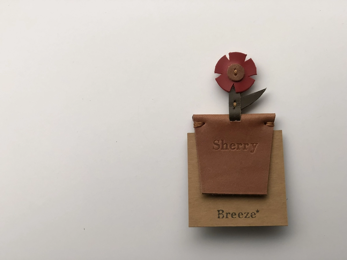 Leather Flower Bookmark