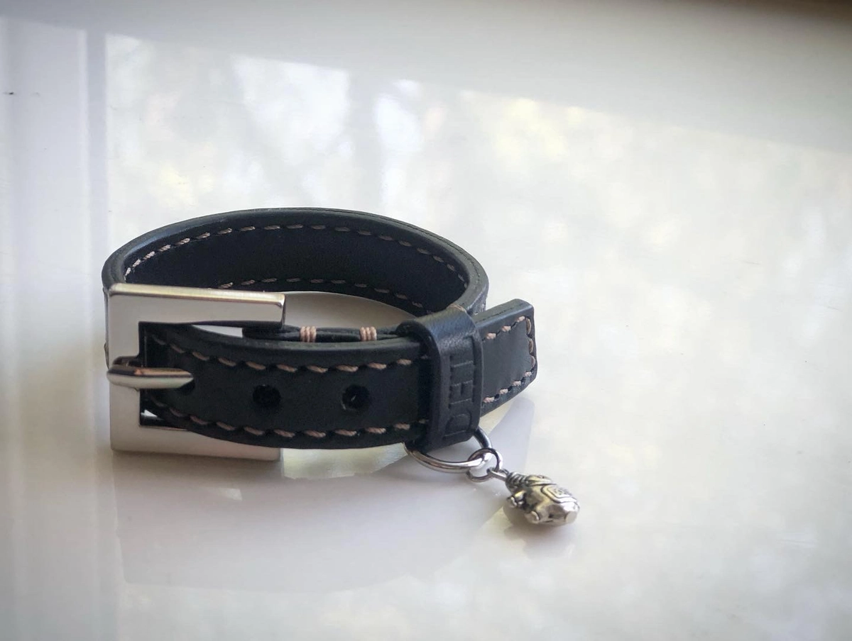 Leather Buckle stitched Bracelet