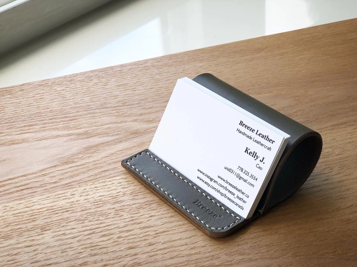 Handcrafted Leather Business Card Holder