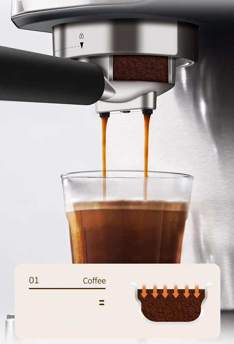 Cappuccino Stainless Steel Espresso Machine for Home and Commercial Use