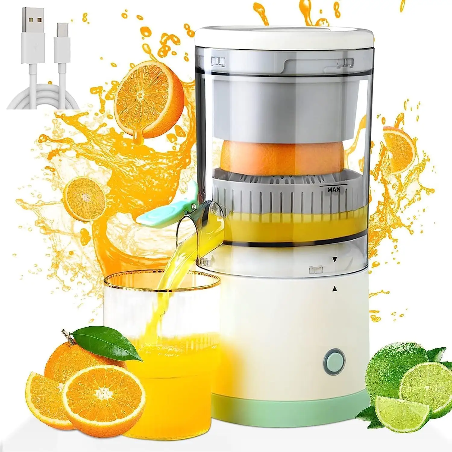 Portable USB Orange Juicer for Household and Outdoor Use
