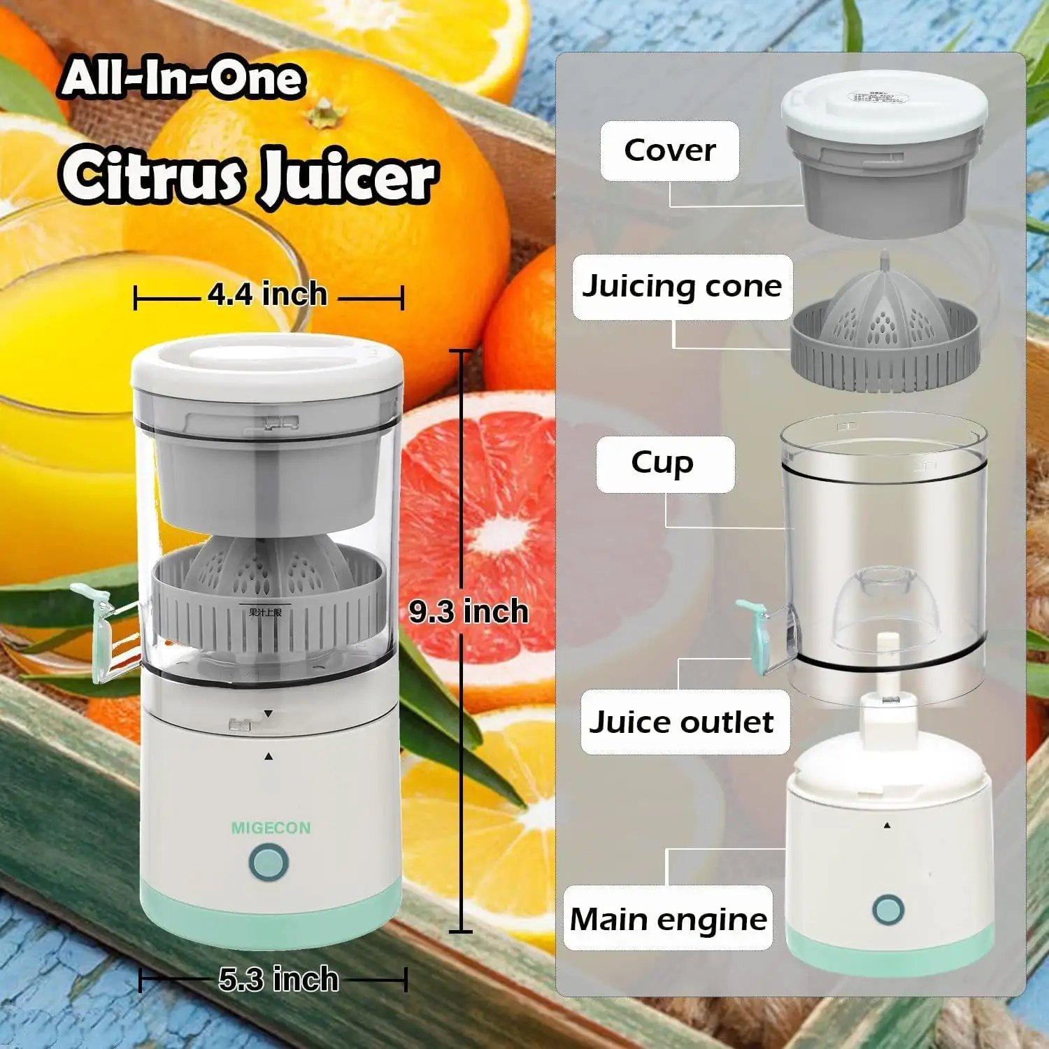 Portable USB Orange Juicer for Household and Outdoor Use