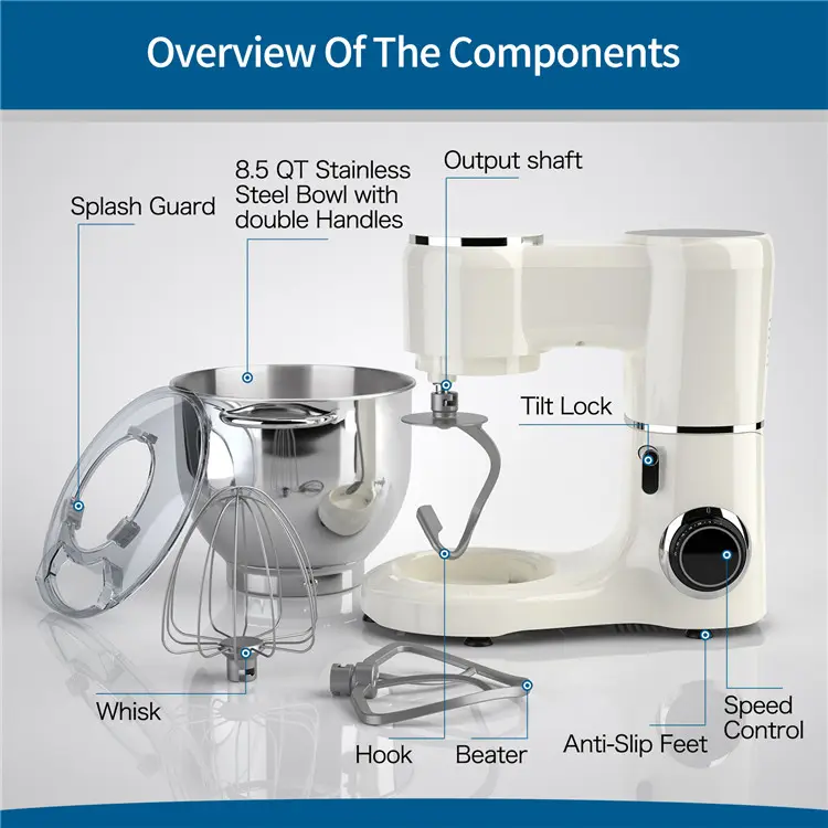 Kitchen Stand Mixer with Large Stainless Steel Bowl