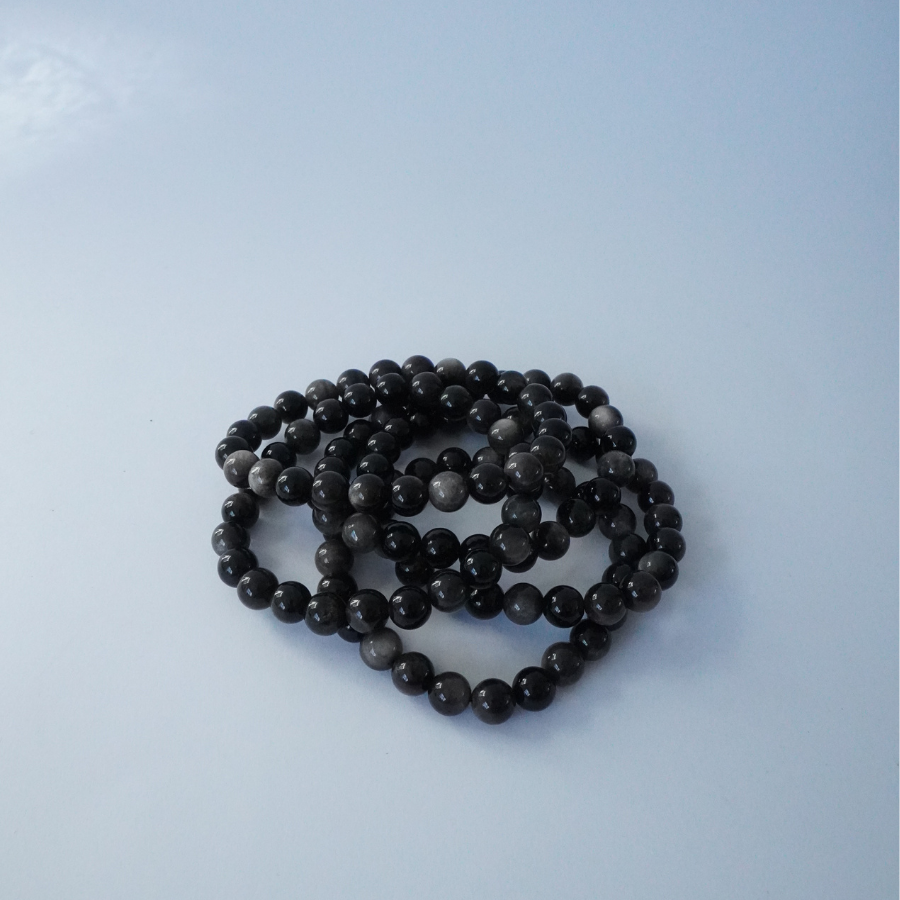 Silver Obsidian 8mm Bracelet 
