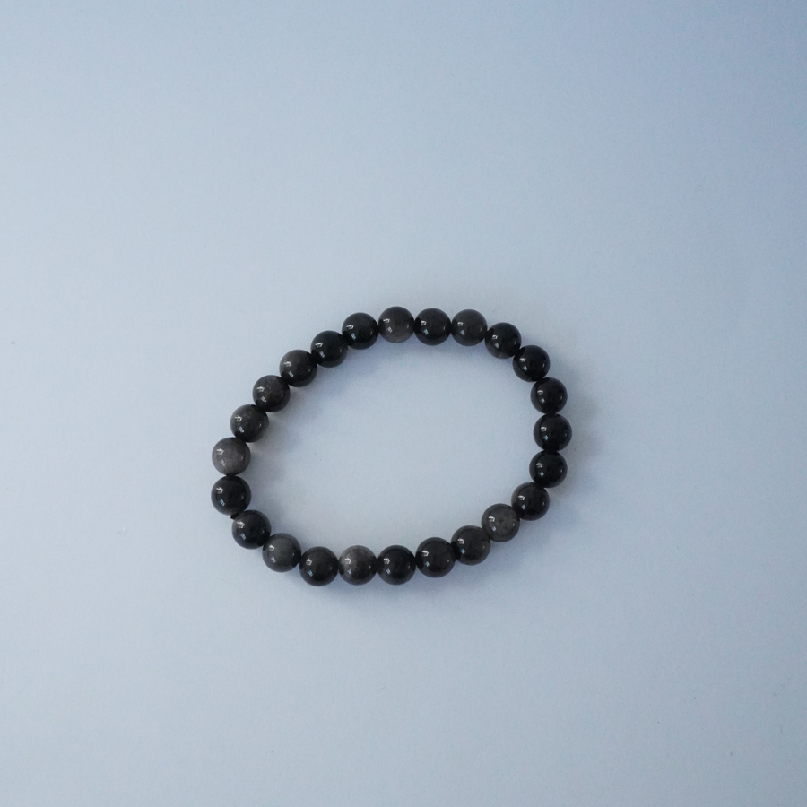 Silver Obsidian 8mm Bracelet 