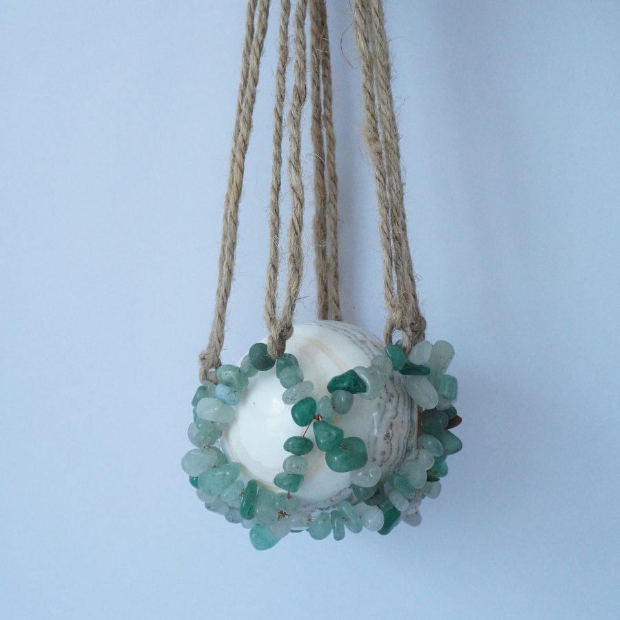 Aventurine Hanging Sphere Holder