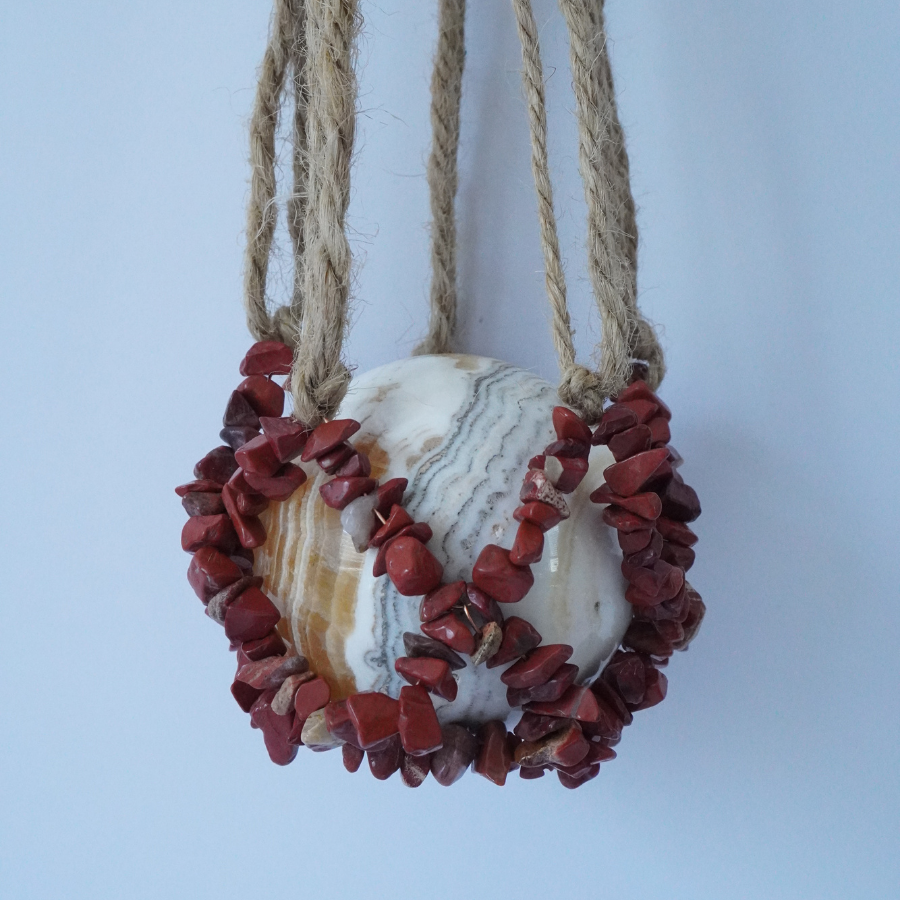 Red Jasper Hanging Sphere Holder 