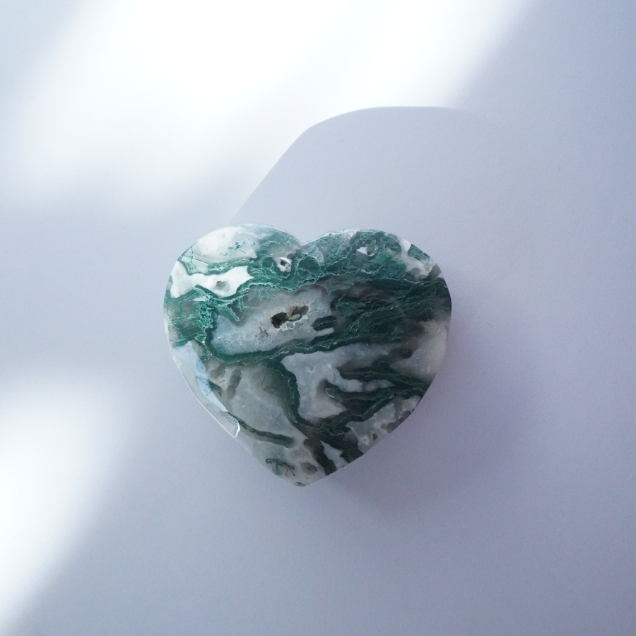 Moss Agate Heart