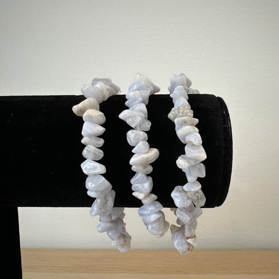 Blue Lace Agate Chip Bracelet