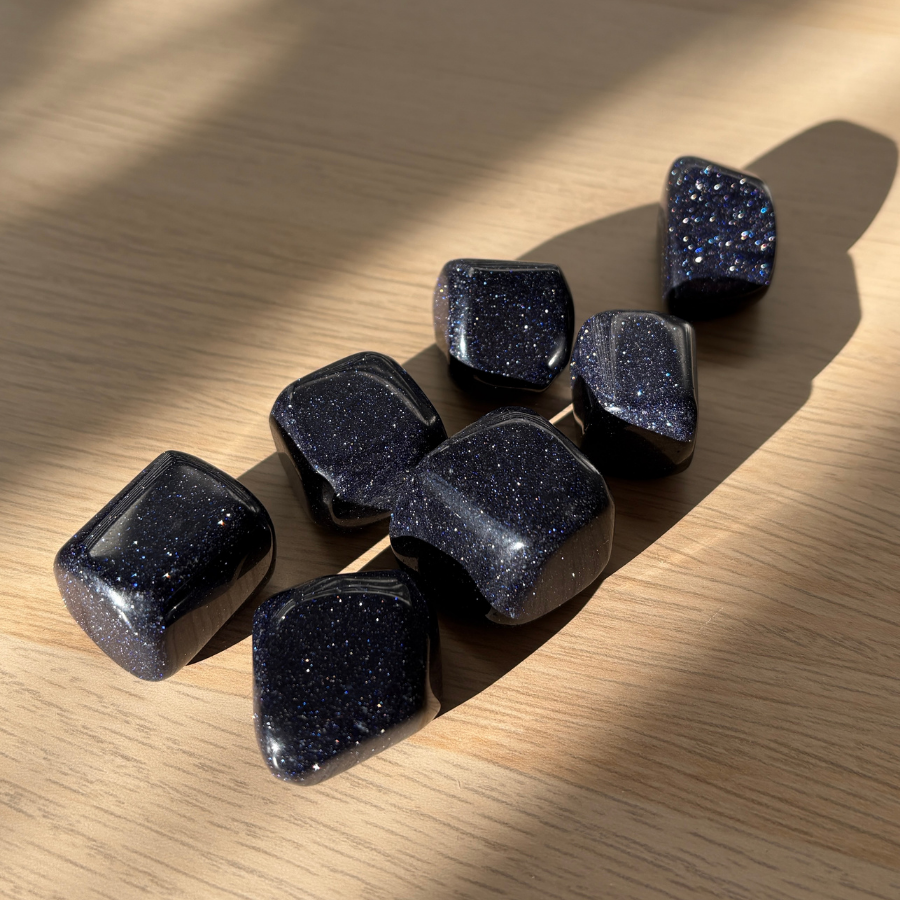 Blue Goldstone Tumbles