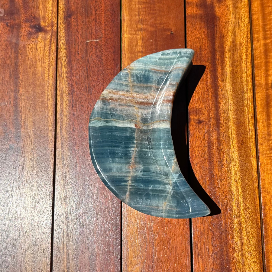 Blue Onyx Moon Bowl