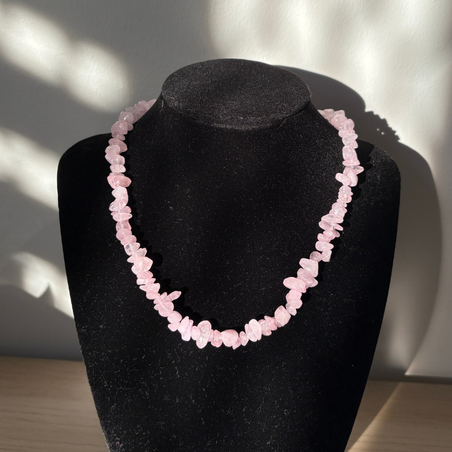 Rose Quartz Chip Necklace 