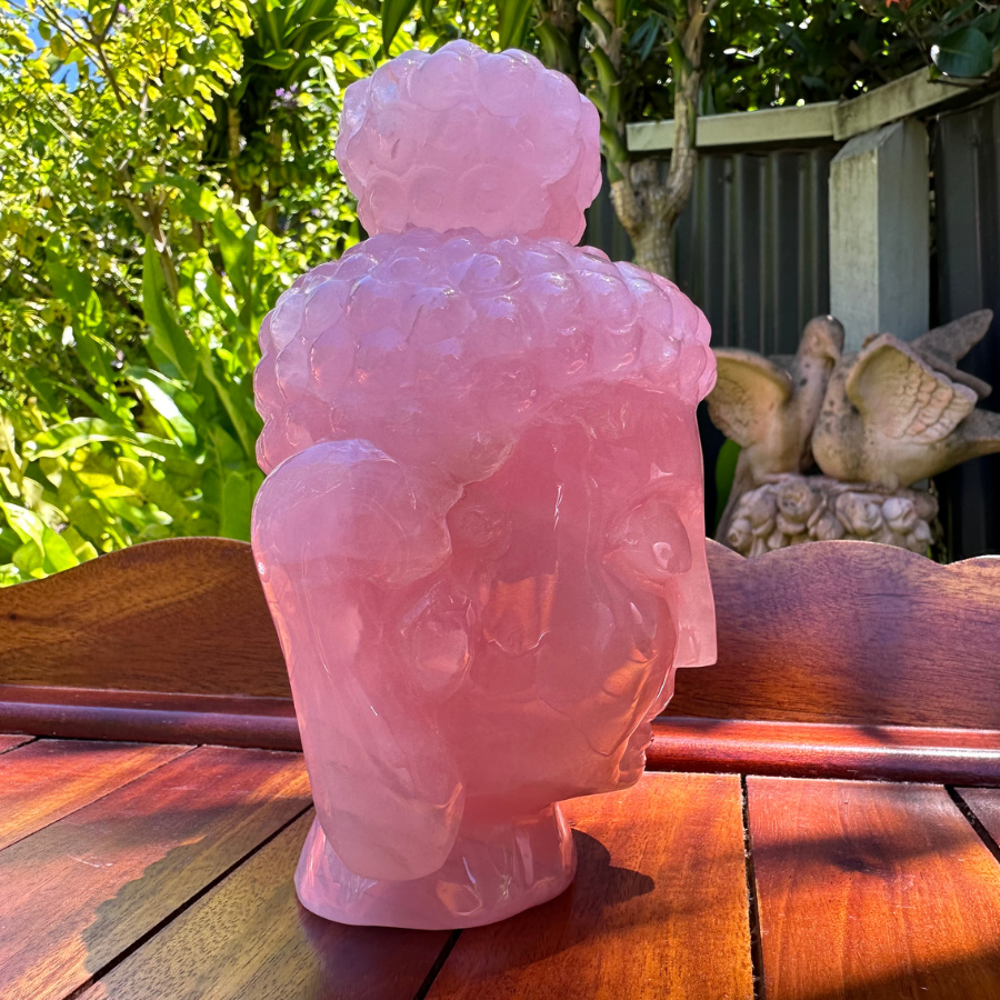 Rose Quartz Buddha Head (A Grade)