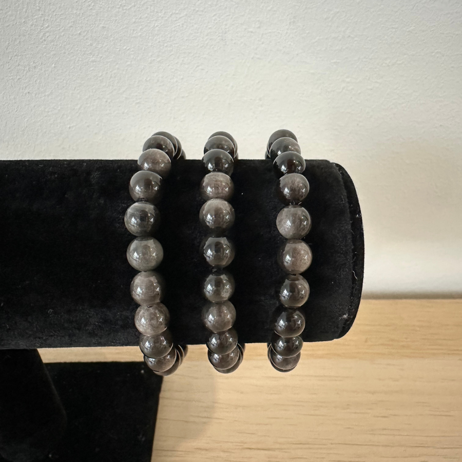 Silver Obsidian 8mm Bracelet 