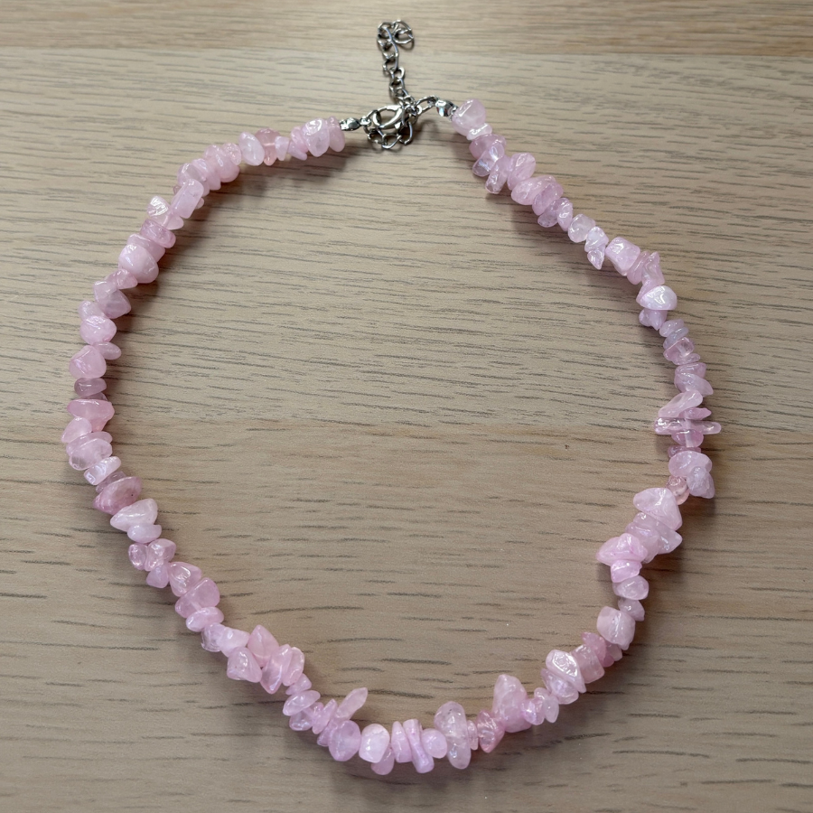 Rose Quartz Chip Necklace 