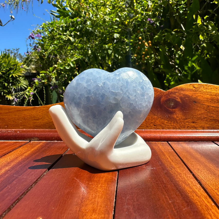 Blue Calcite Heart