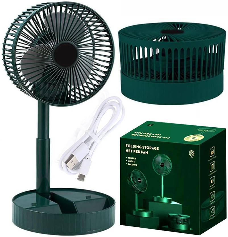 SPERO Foldable and Portable Standing Fan Air coller USB Fan, 3 Speeds Rechargeable Portable USB Fan with and 1 Natural Mode | Adjustable Height Cooling Fan USB Fan  (Multicolor)