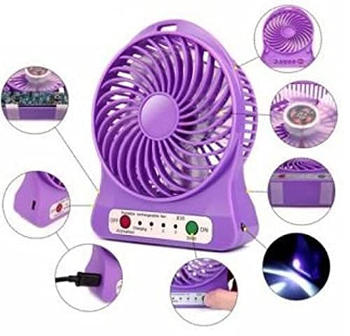 Smart Mini Portable USB Rechargeable 5 Inch 3 Speed Fan(Multicolored)