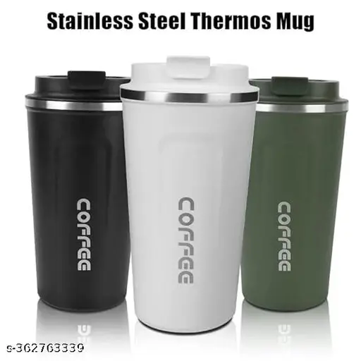 Kunya 500 ML Stainless Steel Double-Walled Vacuum Insulated Travel Temperature Display Indicator Mug Flask with Leakproof Lid Reusable Coffee Cup Tea and Beer Thermal Travel Coffee Mug White Color