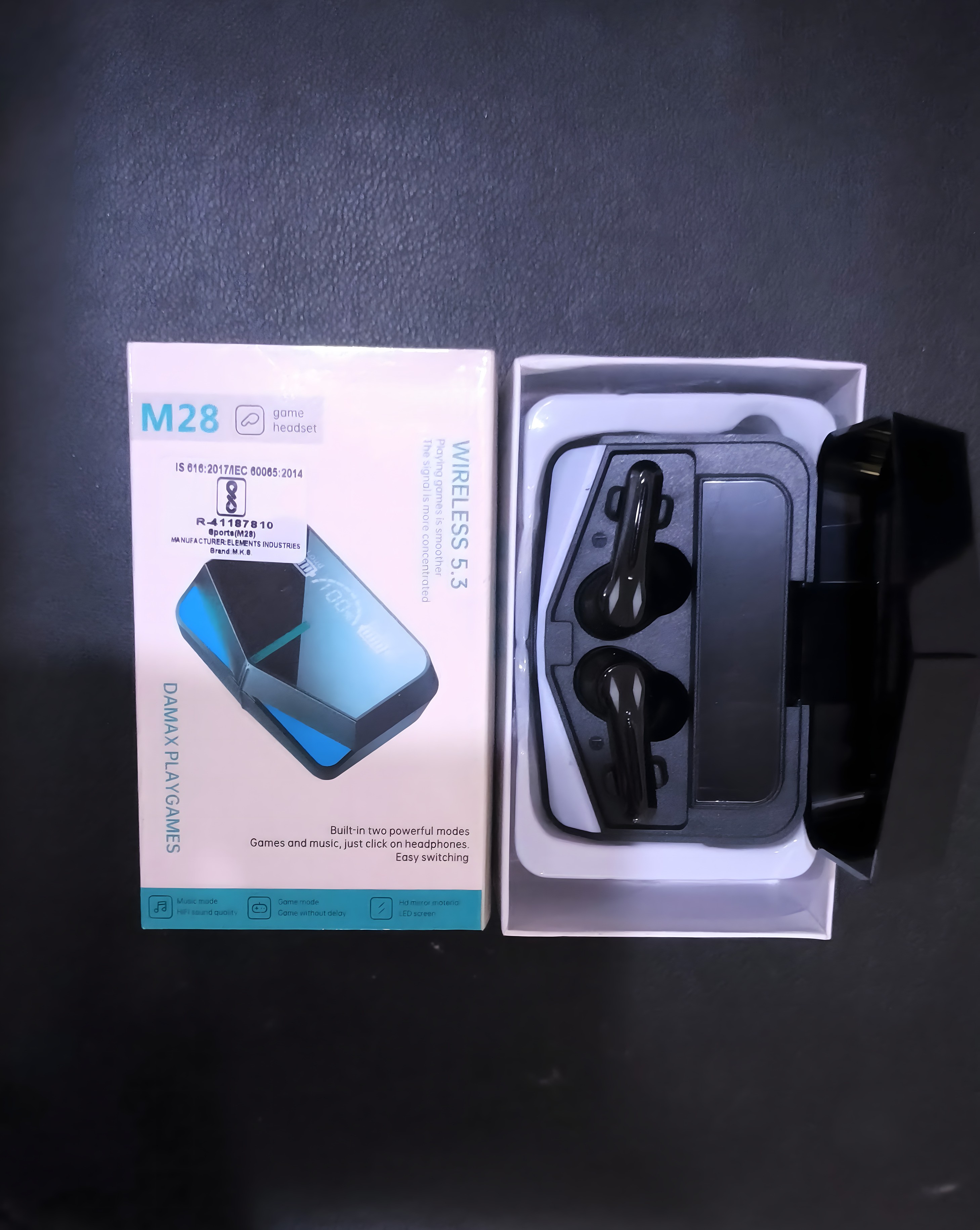 M28 Wireless Gaming Earbuds with 65ms Low Latency, ENC Noise Cancellation, IPX5 Waterproof & Long Battery Life