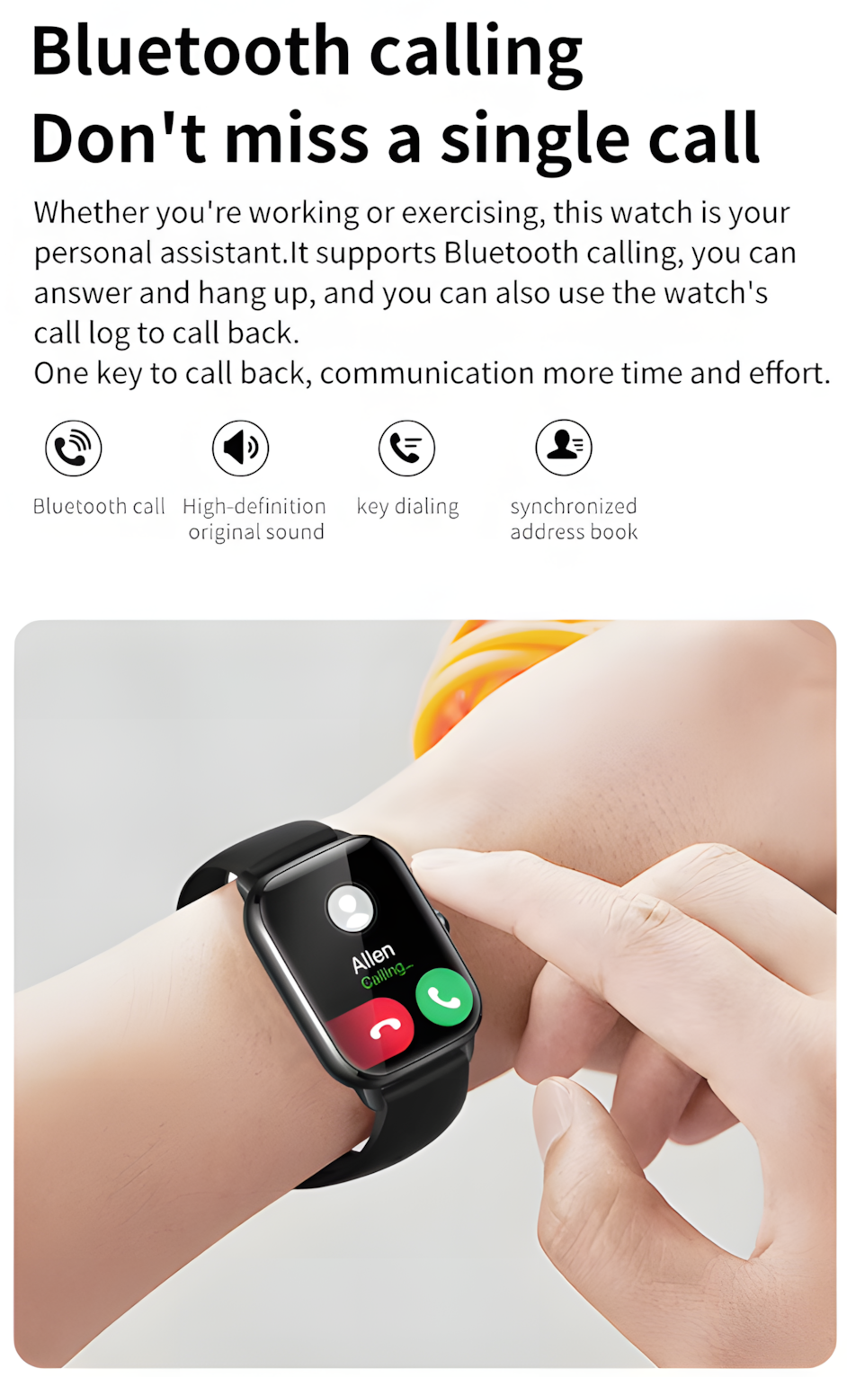 1.9" DLiDR KT65 Smartwatch – Full Touch Display, Bluetooth 5.0, Heart Rate & SpO2, Voice Assistant, Sleep & Women’s Health Tracker, 7-Day Battery