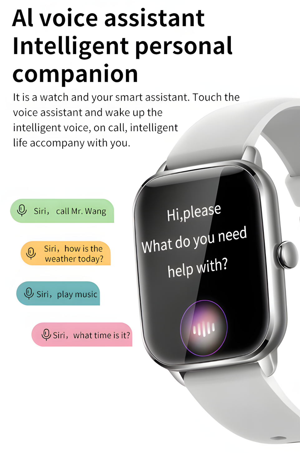 1.9" DLiDR KT65 Smartwatch – Full Touch Display, Bluetooth 5.0, Heart Rate & SpO2, Voice Assistant, Sleep & Women’s Health Tracker, 7-Day Battery