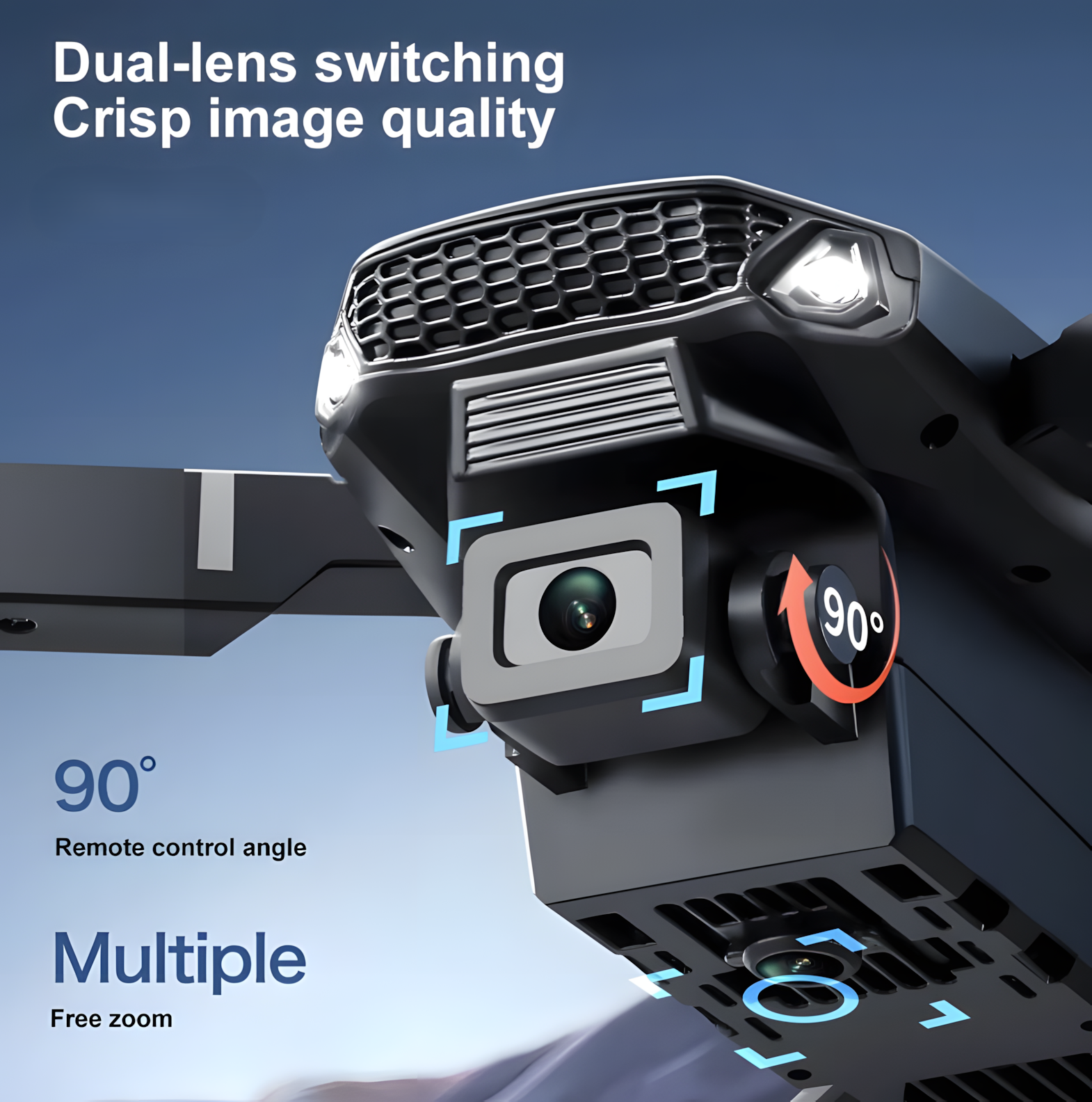 Foldable 4K Pro Drone with Voice Commands, Gesture Capture & Steady Hover Tech