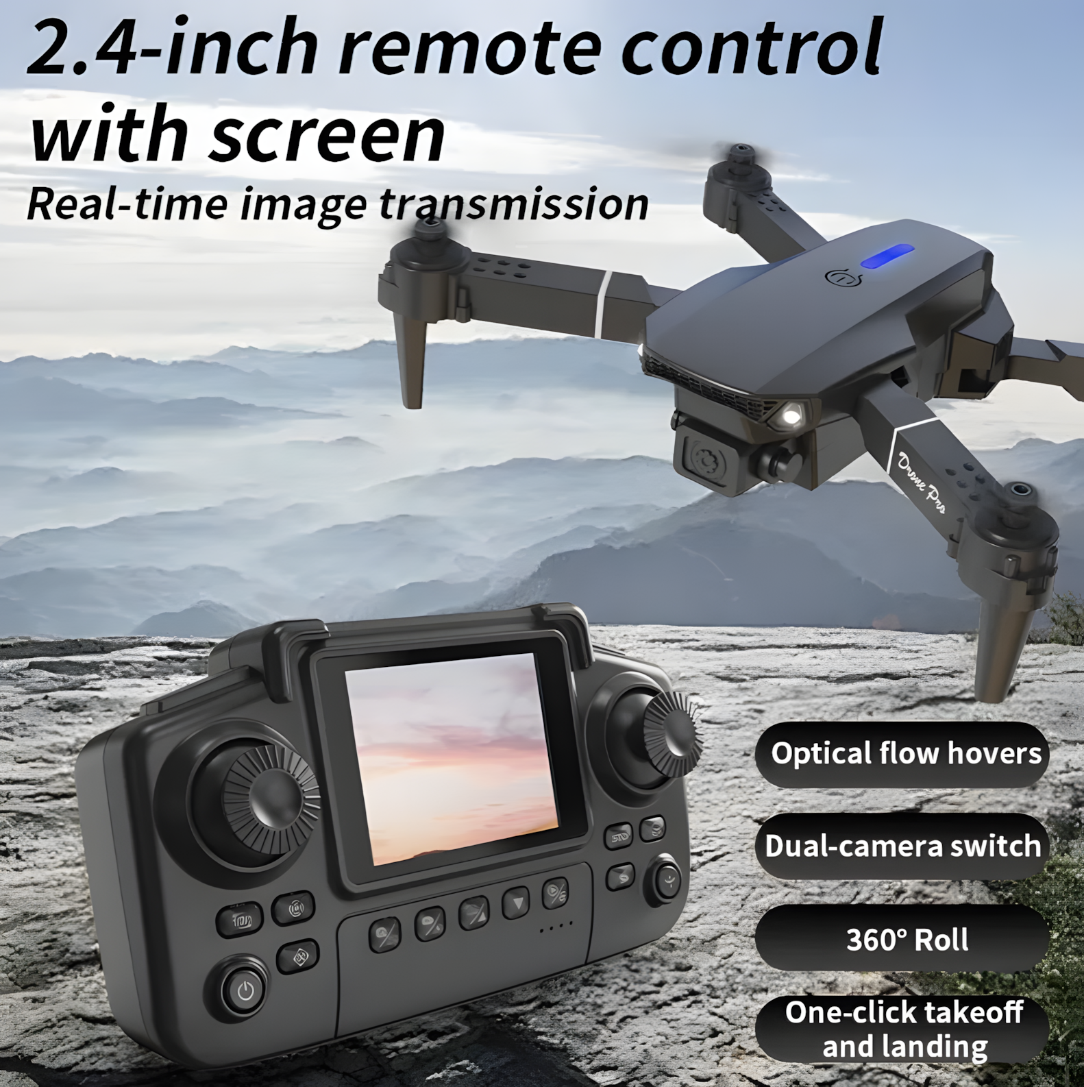 Foldable 4K Pro Drone with Voice Commands, Gesture Capture & Steady Hover Tech