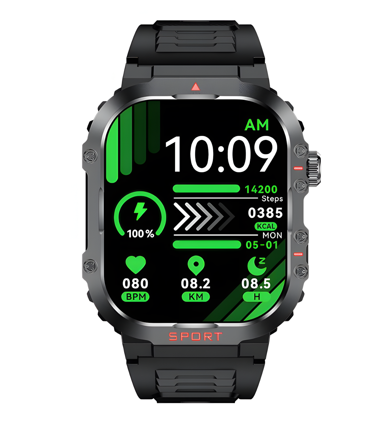 DLiDR H Series Smartwatch – All-in-One 2.19″ Smartwatch with Flashlight, Heart Rate Monitoring, Bluetooth Calling & IP67 Waterproof Build