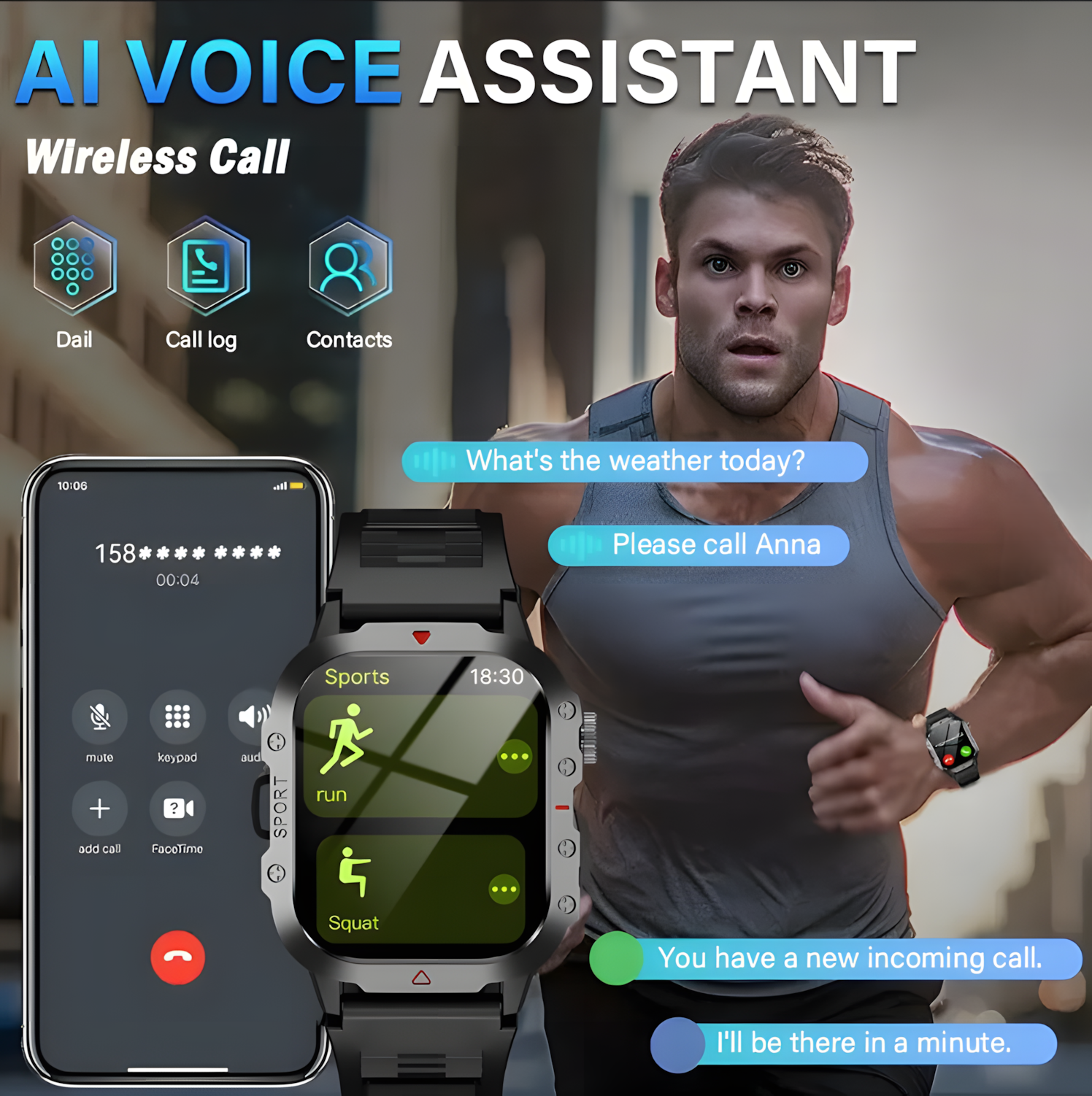 DLiDR H Series Smartwatch – All-in-One 2.19″ Smartwatch with Flashlight, Heart Rate Monitoring, Bluetooth Calling & IP67 Waterproof Build