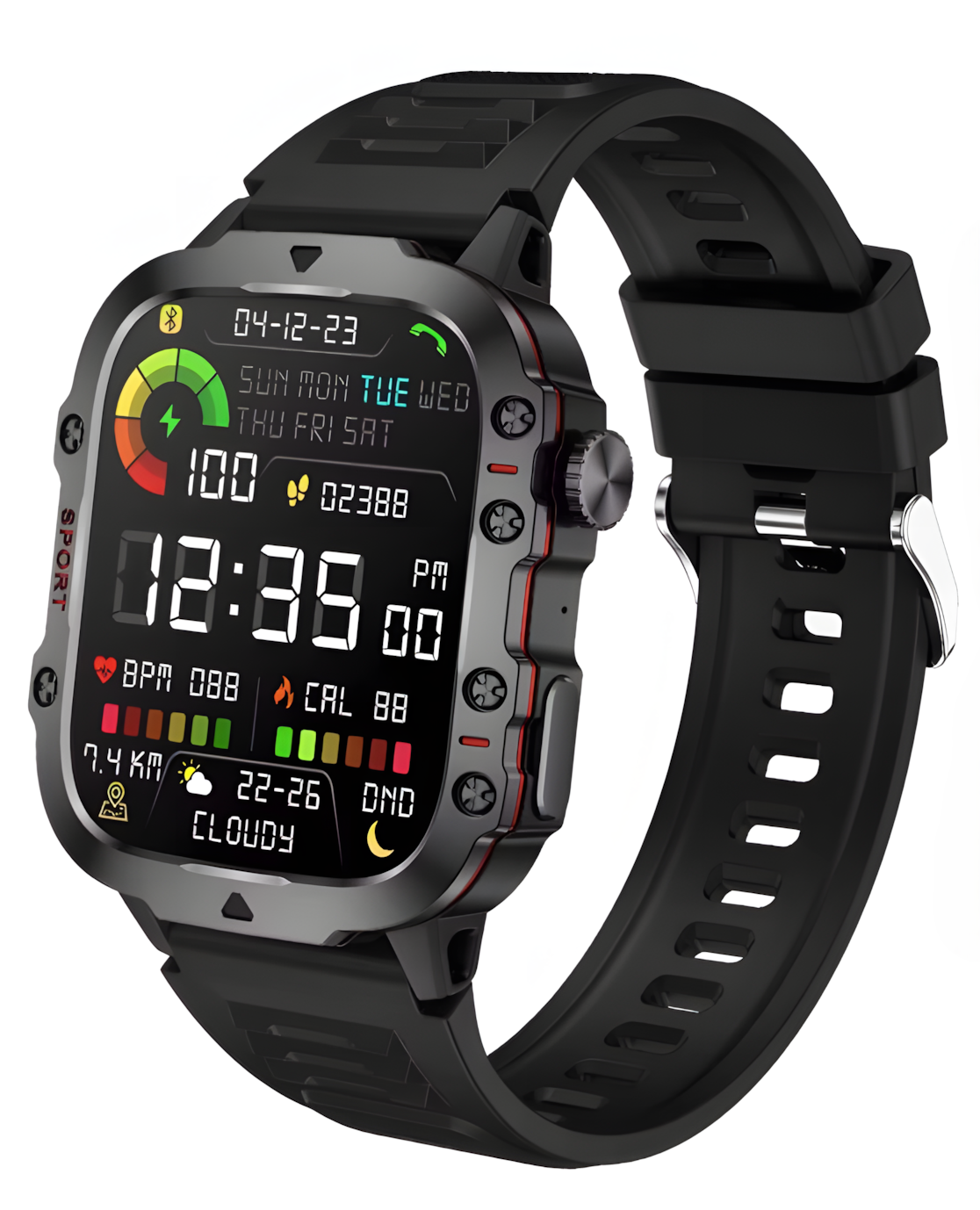 DLiDR H Series Smartwatch – Sleek 2.19″ Touchscreen Wearable with Flashlight, BT Calling & Stylish Waterproof Build for Android & iOS