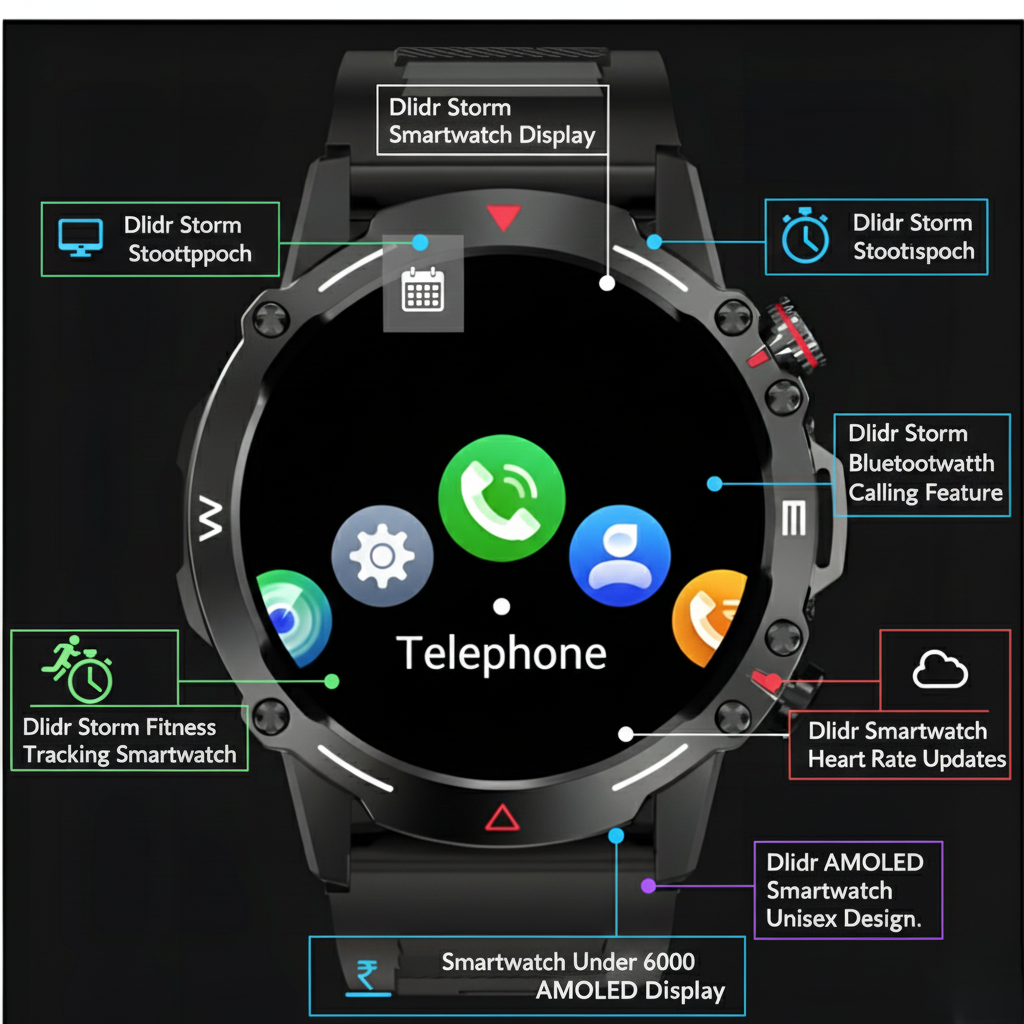 StormX Smartwatch – AMOLED Display & Bluetooth Calling Smartwatch Under ₹6000
