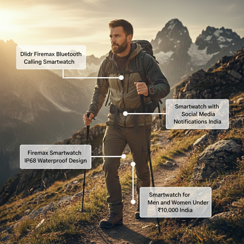  Firemax Smartwatch – Bluetooth Calling, Camera, IP68 Waterproof, Fitness Tracking