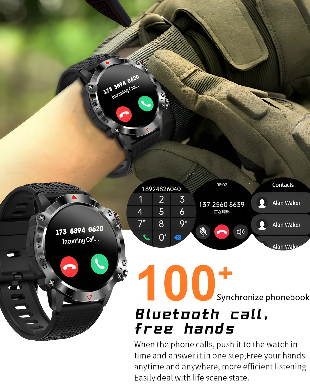 DLiDR Unisex Military Smartwatch – Fitness & Adventure with AMOLED Clarity