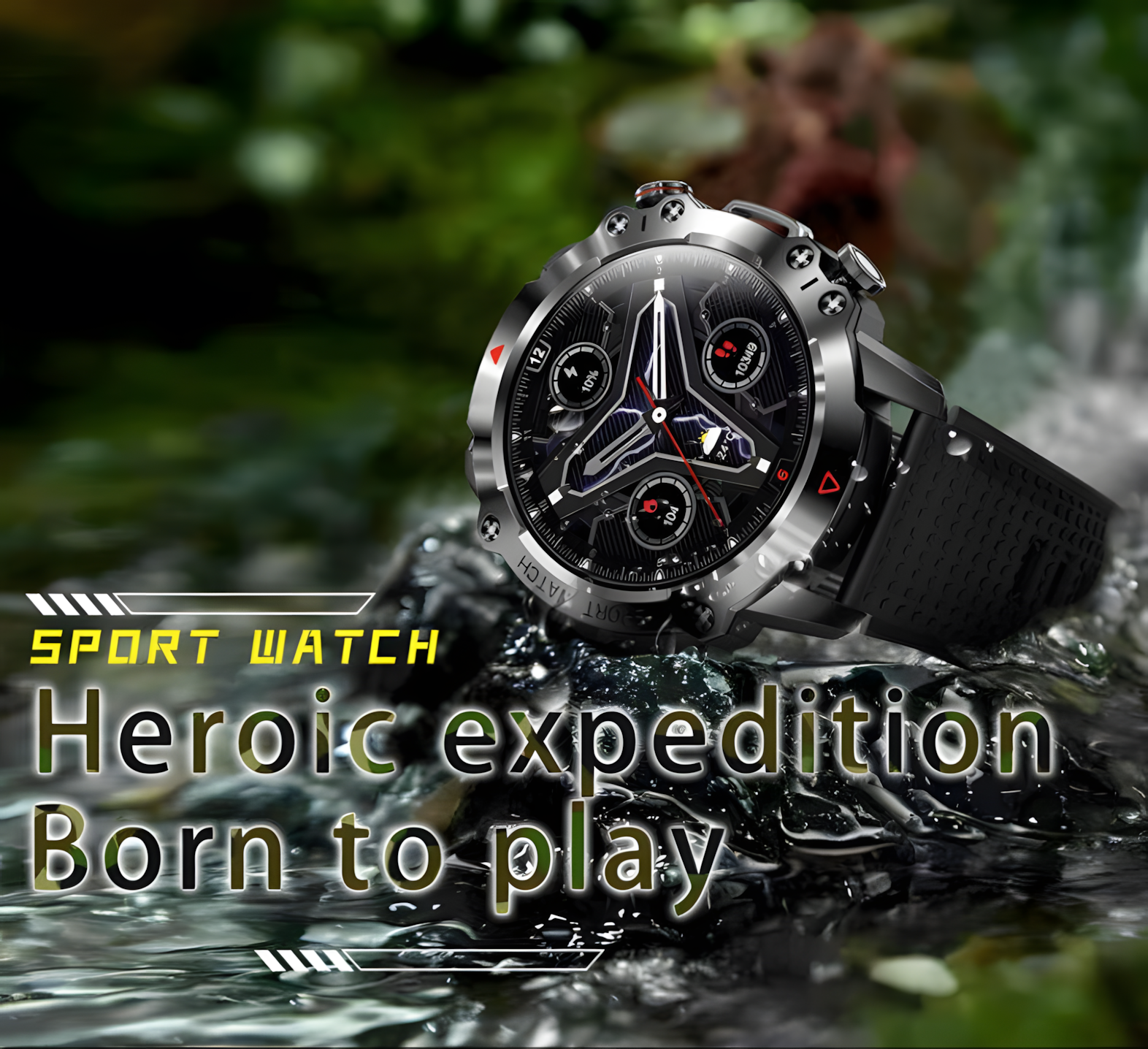 DLiDR Unisex Military Smartwatch – Fitness & Adventure with AMOLED Clarity