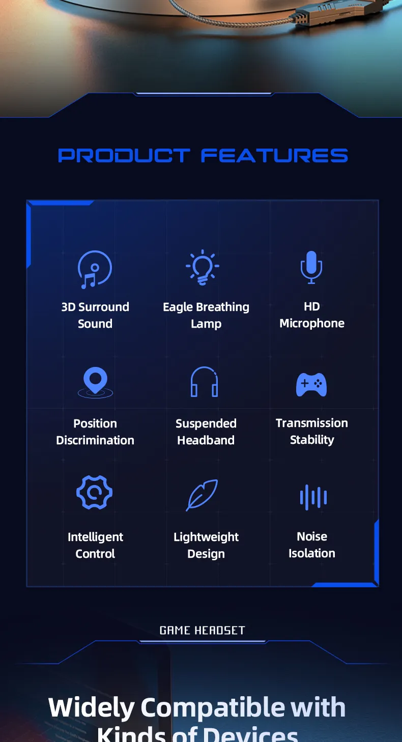 Gaming Kopfhörer mit Surround-Sound und Mikrofon