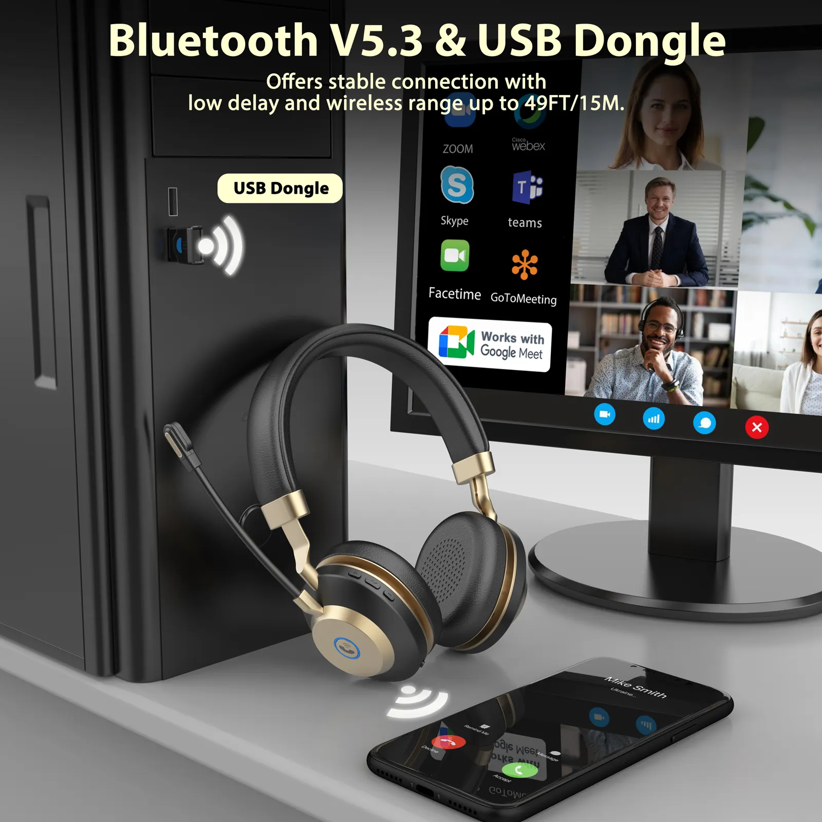 Dual Device Bluetooth Gaming Kopfhörer mit ANC