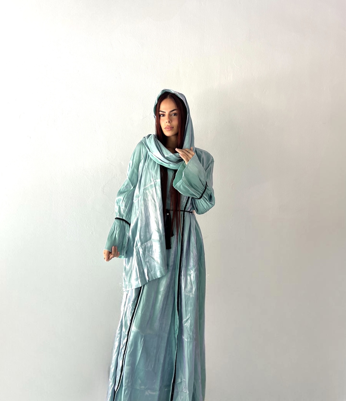 Vestido con kimono y pañuelo