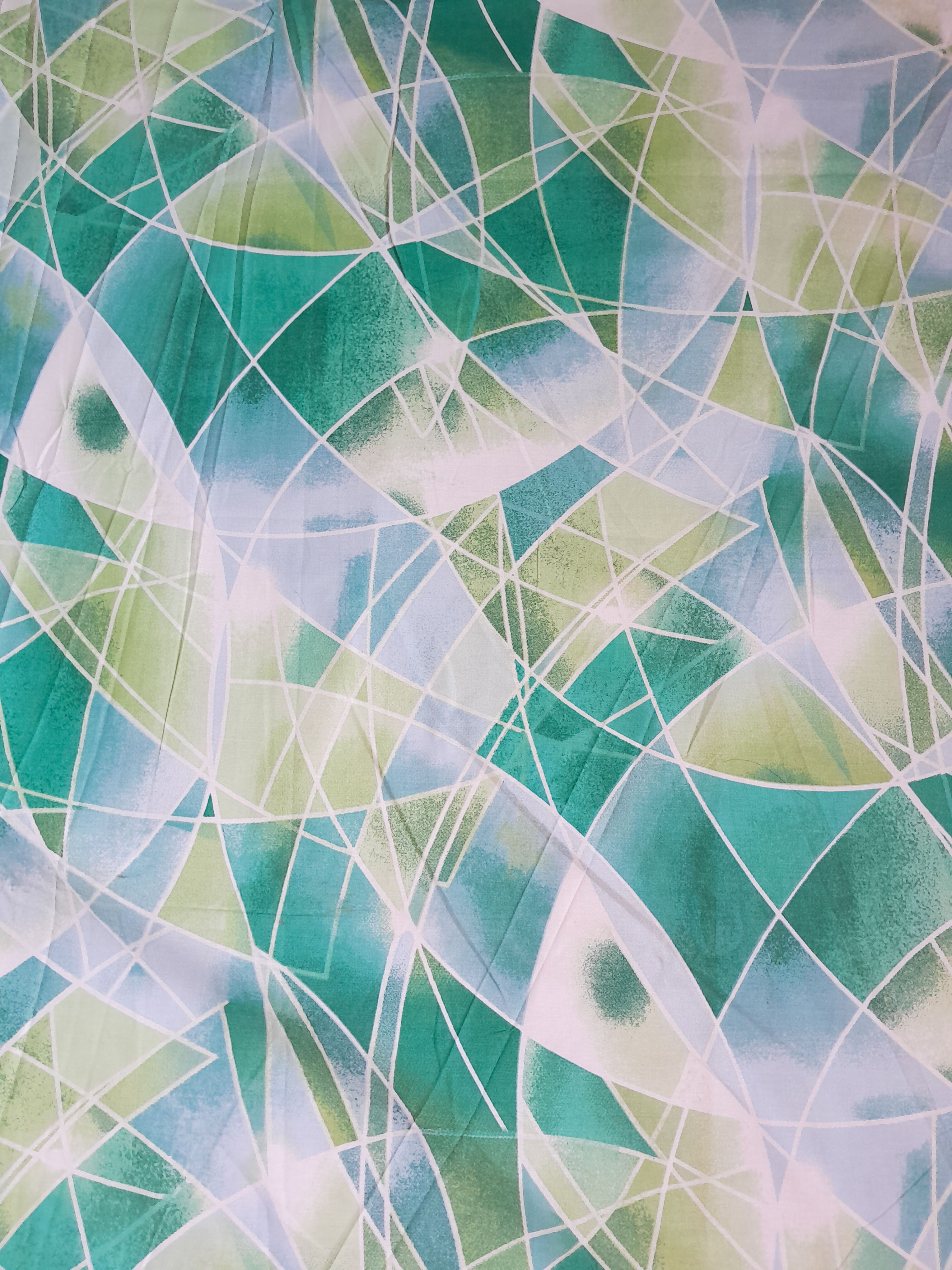 3 PCs Cotton Bed Sheet - Sparkling Green