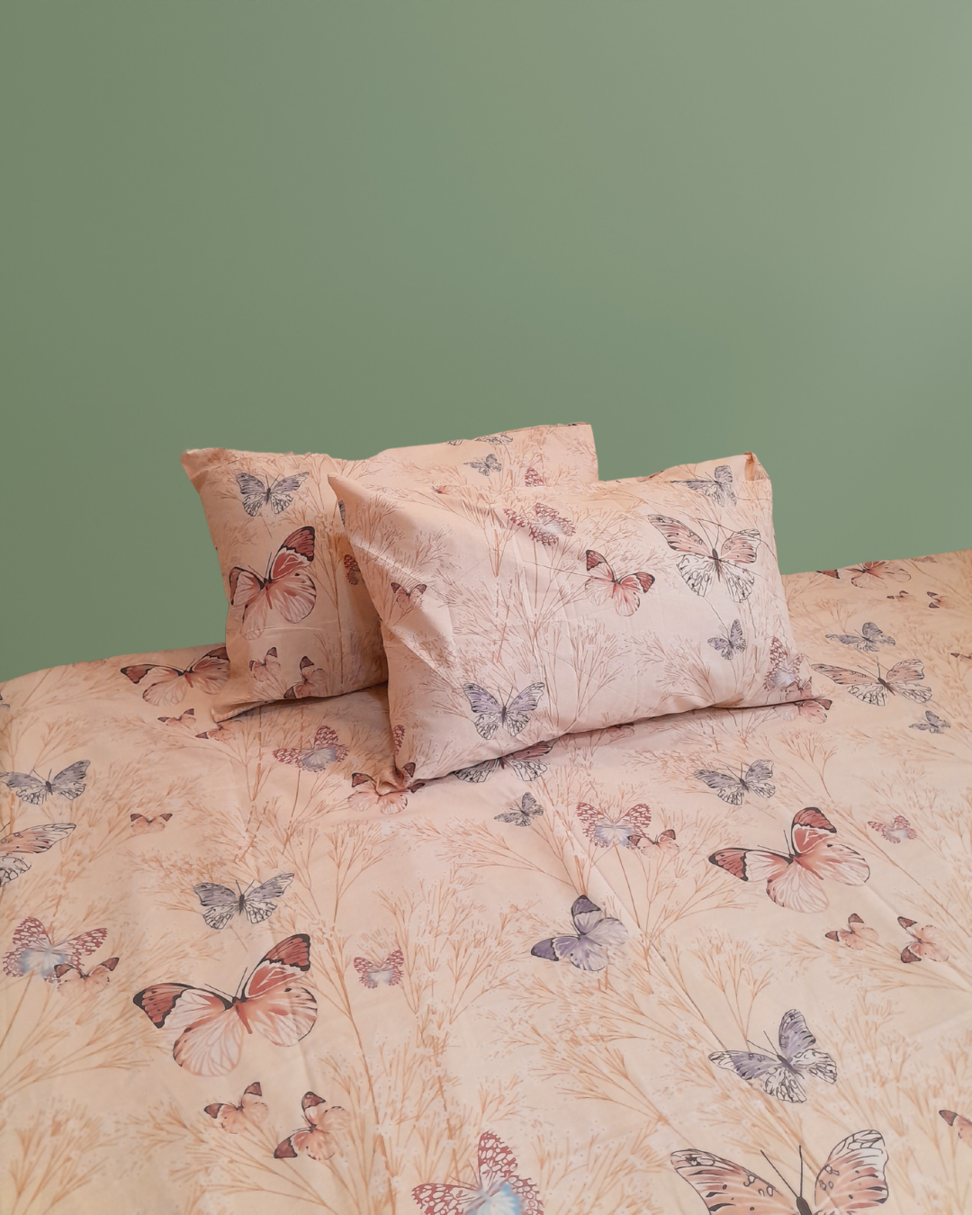 3 PCs Cotton Bed Sheet - Butterfly Meadow
