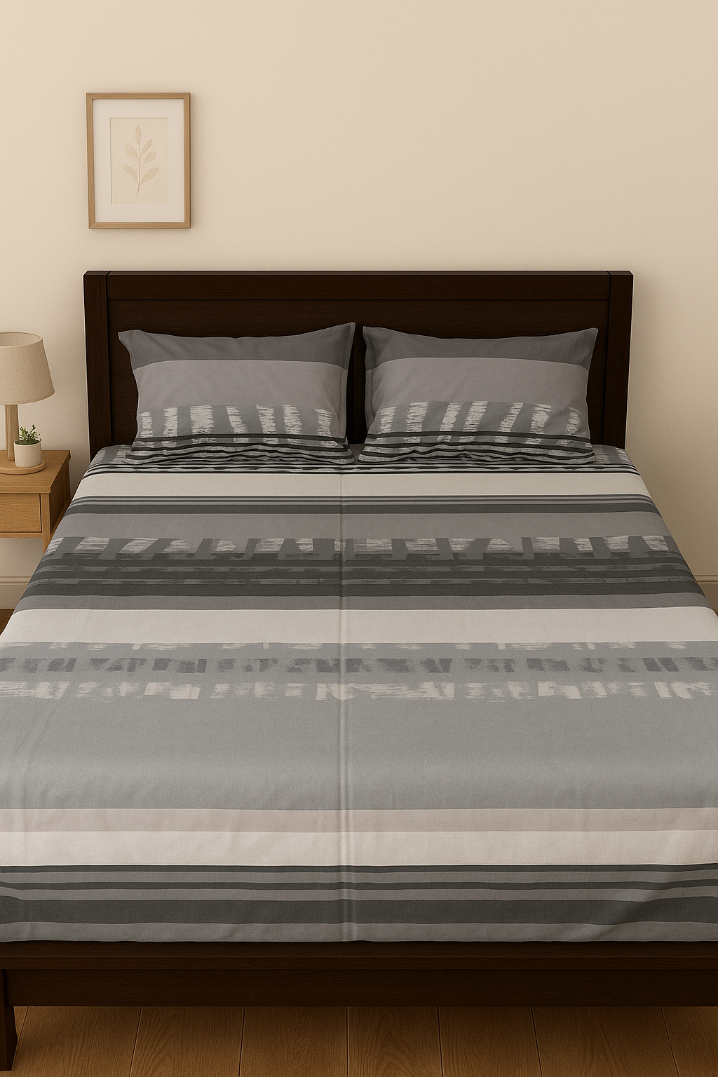 3 PCs Percale Cotton Bed Sheet - Urban Calm 